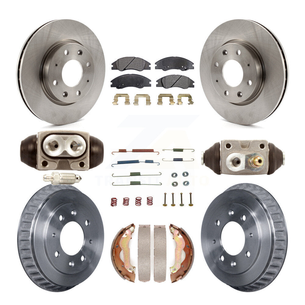 Rotor de frein à disque avant et arrière, plaquettes semi-métalliques et Kit de tambour (9 pièces) pour Kia Spectr
