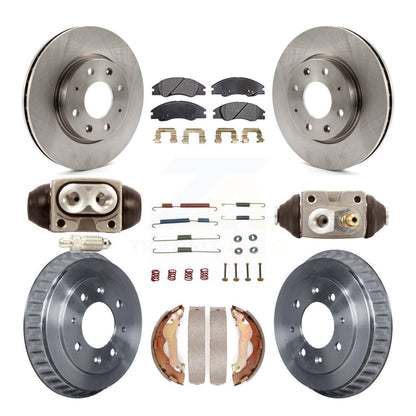 Rotor de frein à disque avant et arrière, plaquettes semi-métalliques et Kit de tambour (9 pièces) pour Kia Spectr