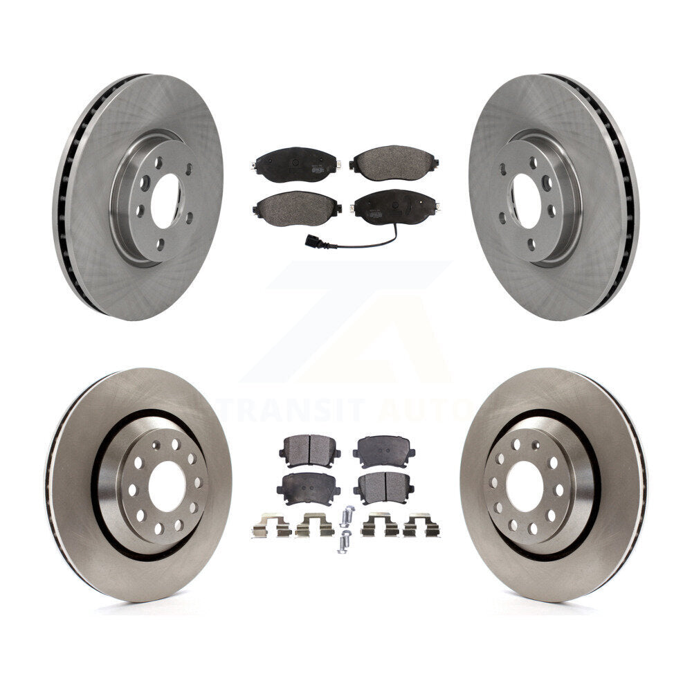 Kit de disques de frein à disque avant et arrière et plaquettes semi-métalliques pour Volkswagen CC AWD