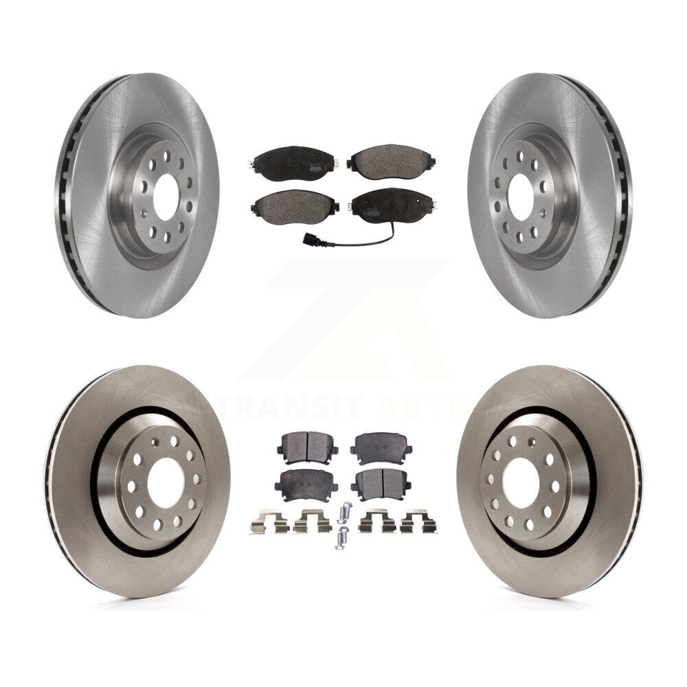 Kit de disques de frein à disque avant et arrière et plaquettes semi-métalliques pour Volkswagen GTI
