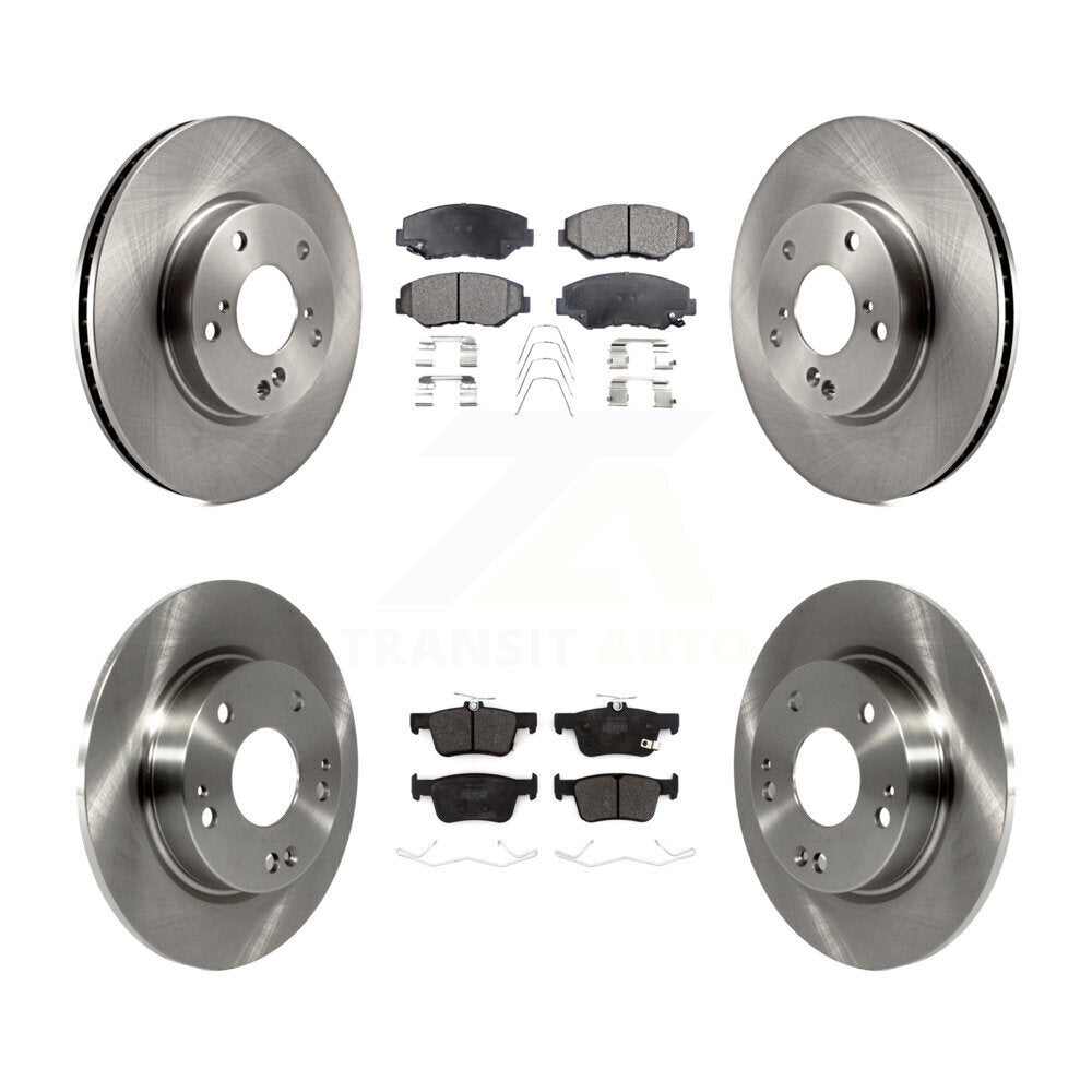 Kit de rotors de frein à disque avant et arrière et plaquettes semi-métalliques pour Honda Civic