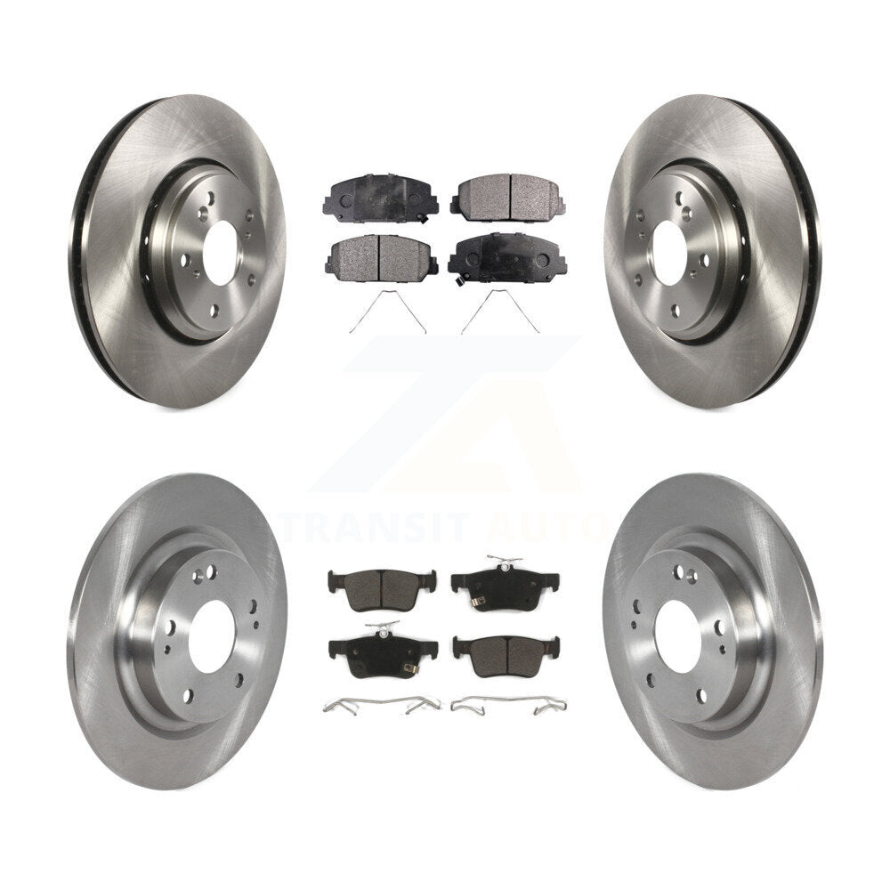 Kit de rotors de frein à disque avant et arrière et plaquettes semi-métalliques pour Honda Civic