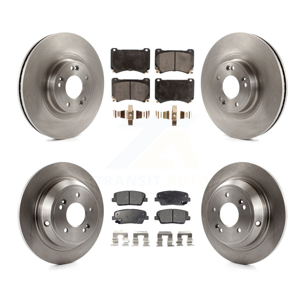 Kit de rotors de frein à disque avant et arrière et plaquettes semi-métalliques pour Hyundai Genesis 4.6