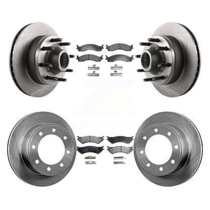 Kit de rotor de frein avant et arrière et plaquettes semi-métalliques pour Ford E-350 Super Duty E-25