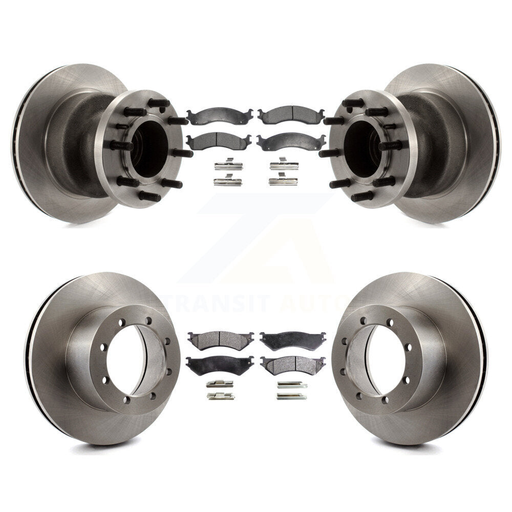 Kit de rotors de frein à disque avant et arrière et plaquettes semi-métalliques pour Ford E-350 Super Dut