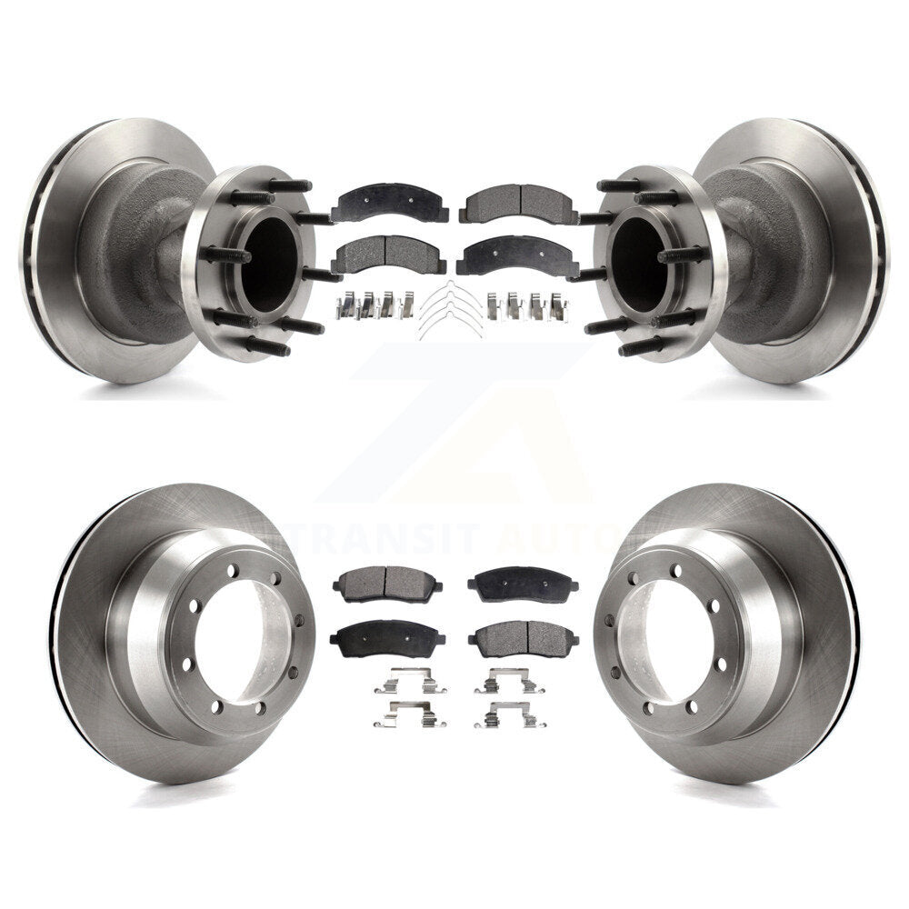 Kit de rotors de frein à disque avant et arrière et plaquettes semi-métalliques pour Ford F-350 Super Dut