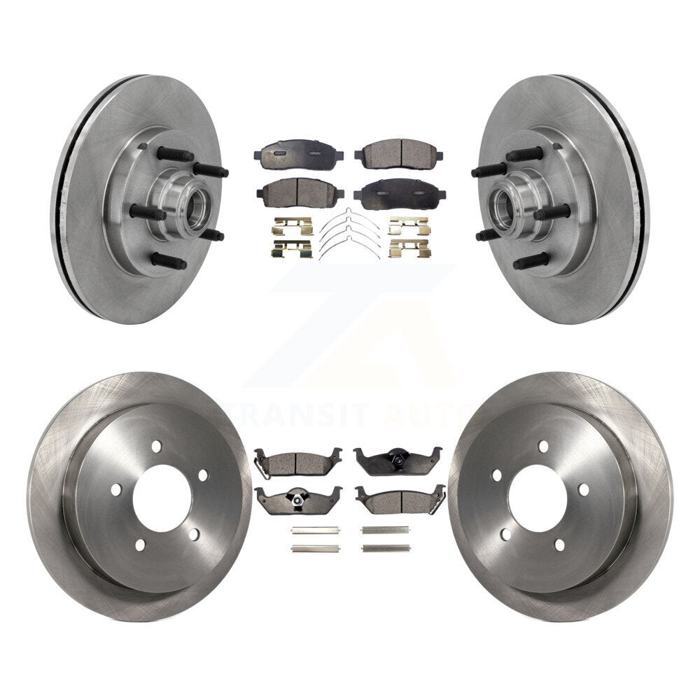 Kit de disques de frein à disque avant et arrière et plaquettes semi-métalliques pour Ford F-150 RWD 2004