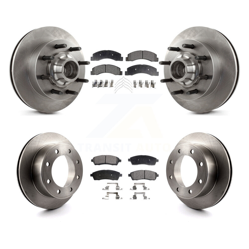Kit de rotor de frein avant et arrière et plaquettes semi-métalliques pour Ford F-350 Super Duty F-25
