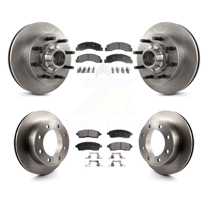 Kit de rotor de frein avant et arrière et plaquettes semi-métalliques pour Ford F-350 Super Duty F-25