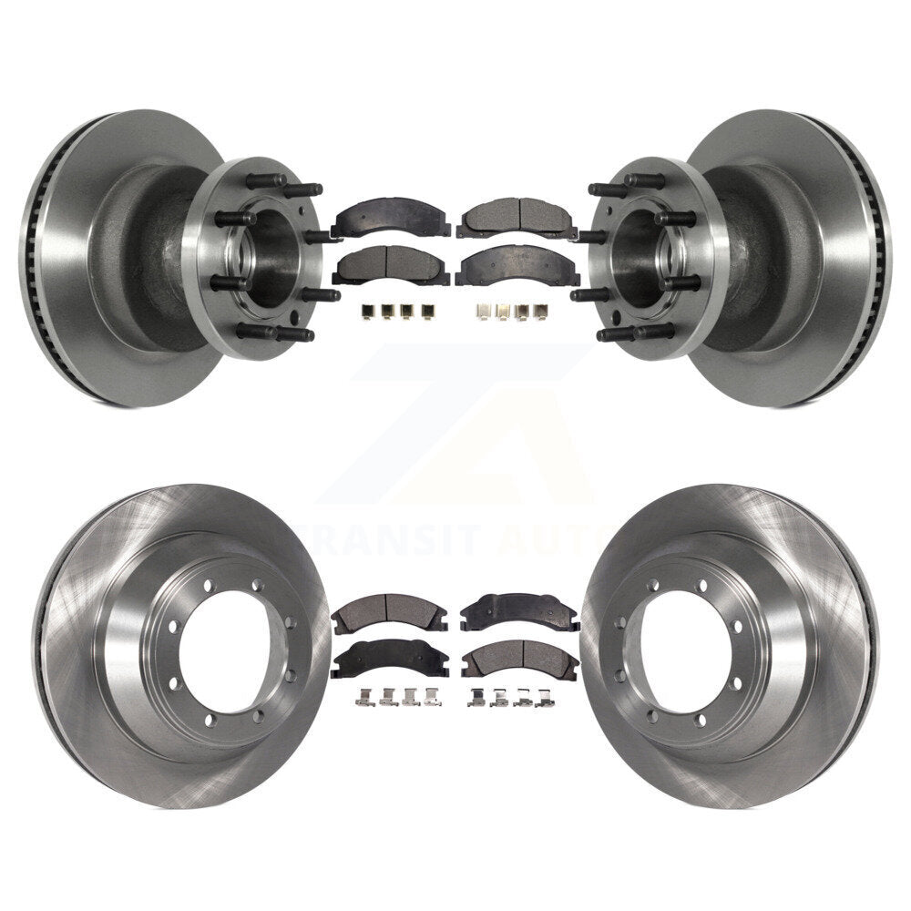 Kit de rotors de frein à disque avant et arrière et plaquettes semi-métalliques pour Ford E-450 Super Dut