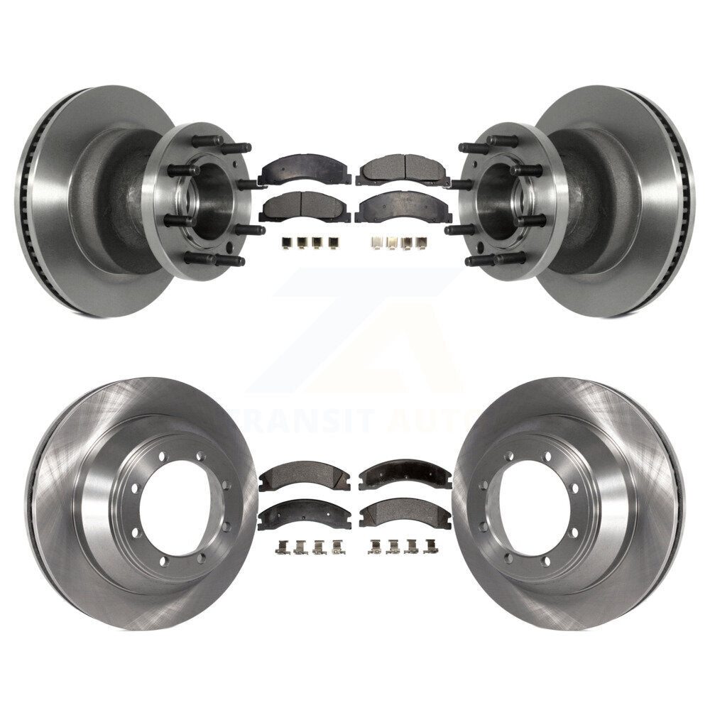 Kit de rotors de frein à disque avant et arrière et plaquettes semi-métalliques pour Ford E-450 Super Dut