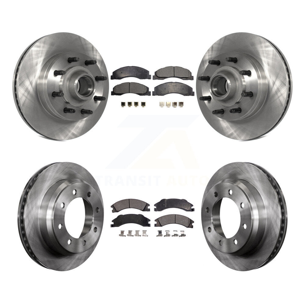 Kit de rotor de frein avant et arrière et plaquettes semi-métalliques pour Ford E-350 Super Duty E-25