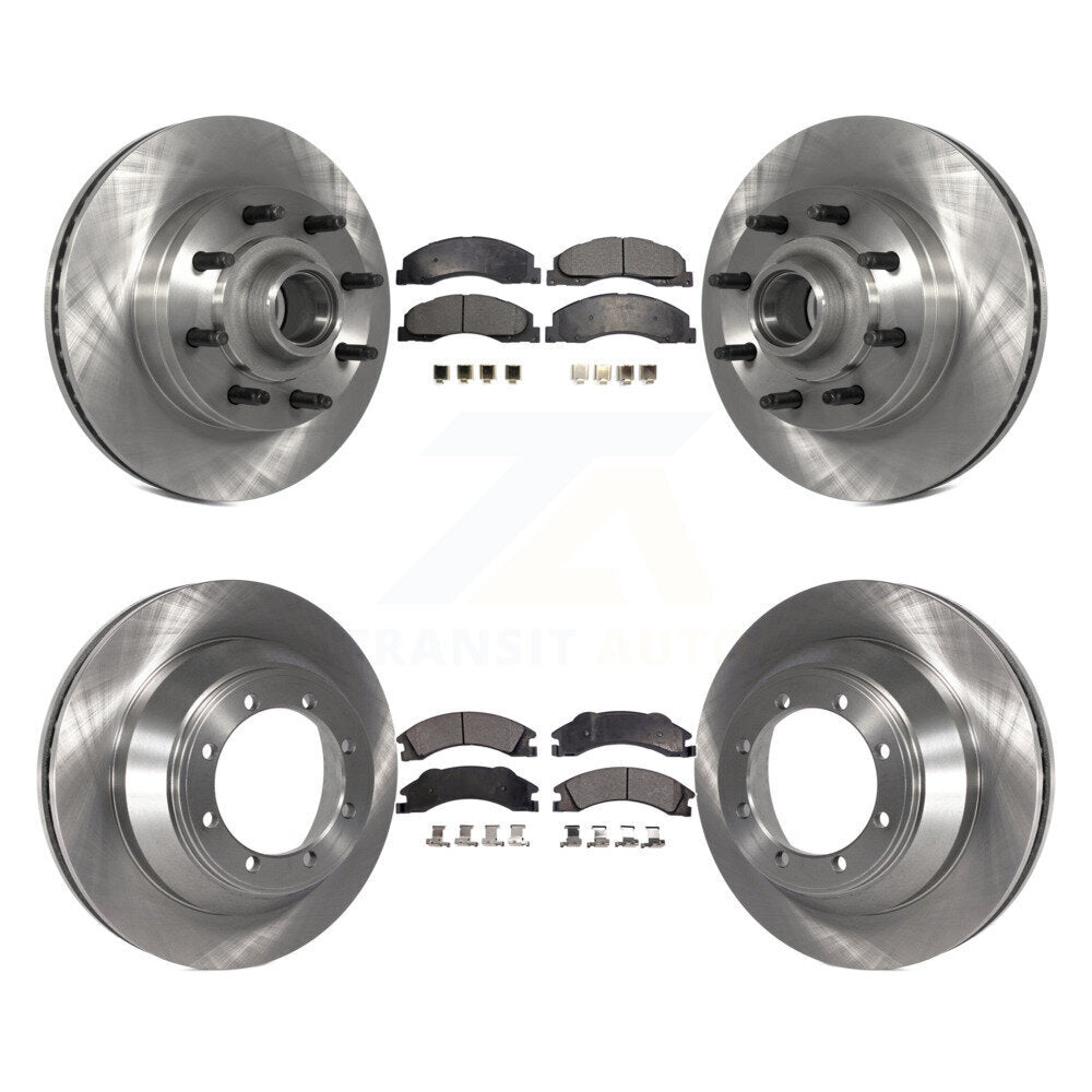 Kit de rotors de frein à disque avant et arrière et plaquettes semi-métalliques pour Ford E-450 Super Dut