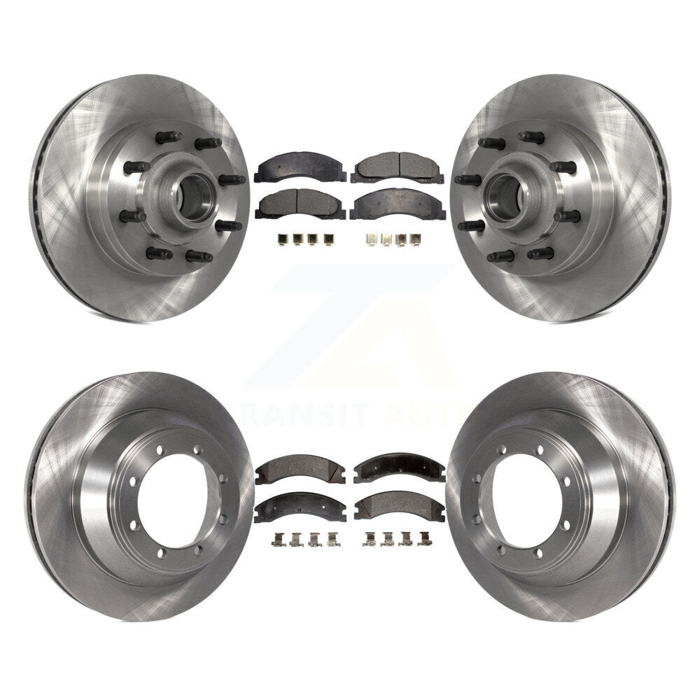 Kit de rotors de frein à disque avant et arrière et plaquettes semi-métalliques pour Ford E-450 Super Dut
