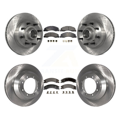 Kit de rotors de frein à disque avant et arrière et plaquettes semi-métalliques pour Ford E-450 Super Dut