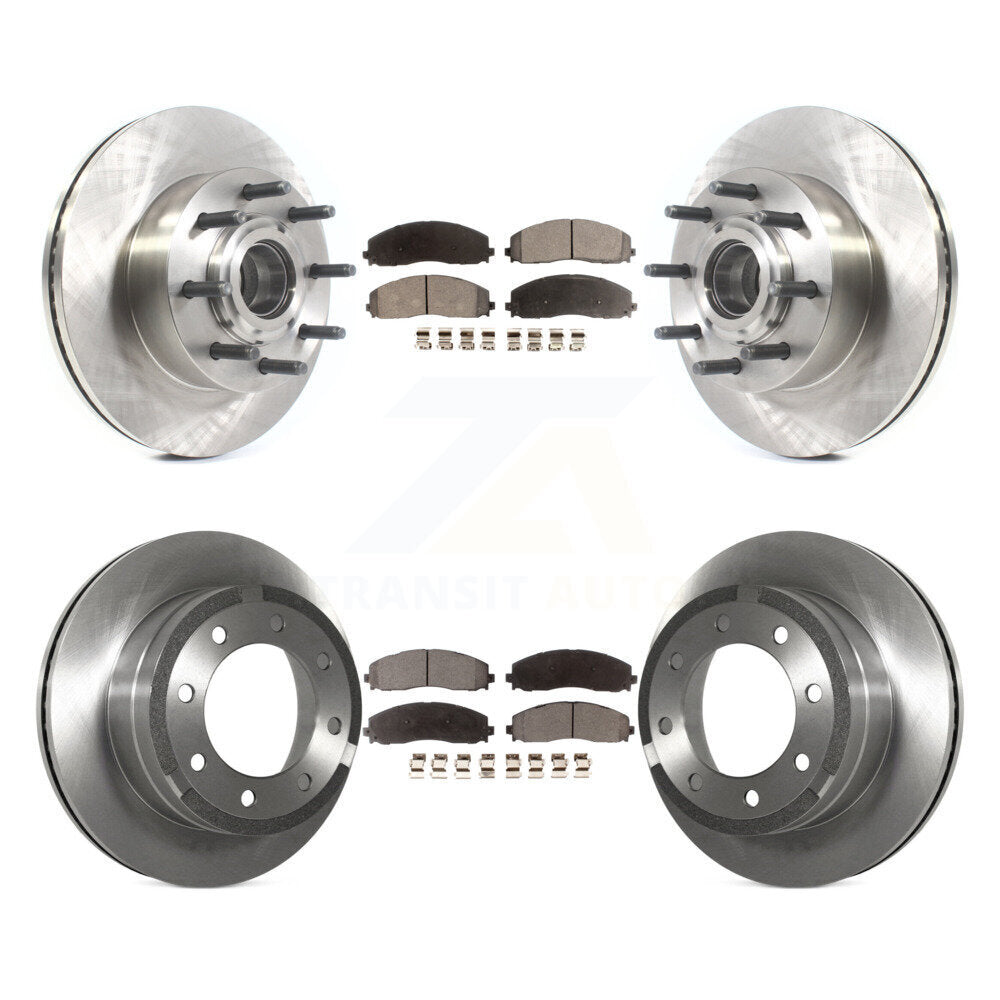 Kit de rotor de frein avant et arrière et plaquettes semi-métalliques pour Ford F-350 Super Duty F-25