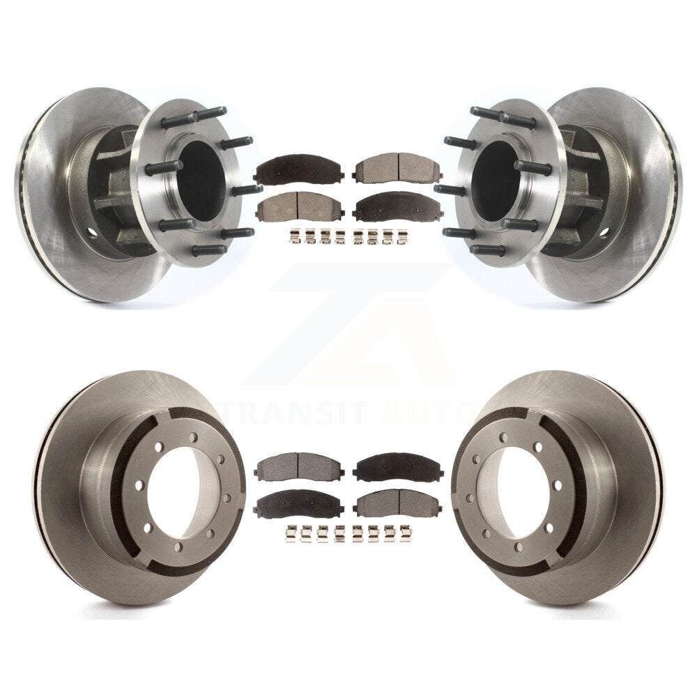 Kit de rotor de frein avant et arrière et plaquettes semi-métalliques pour Ford F-350 Super Duty F-25
