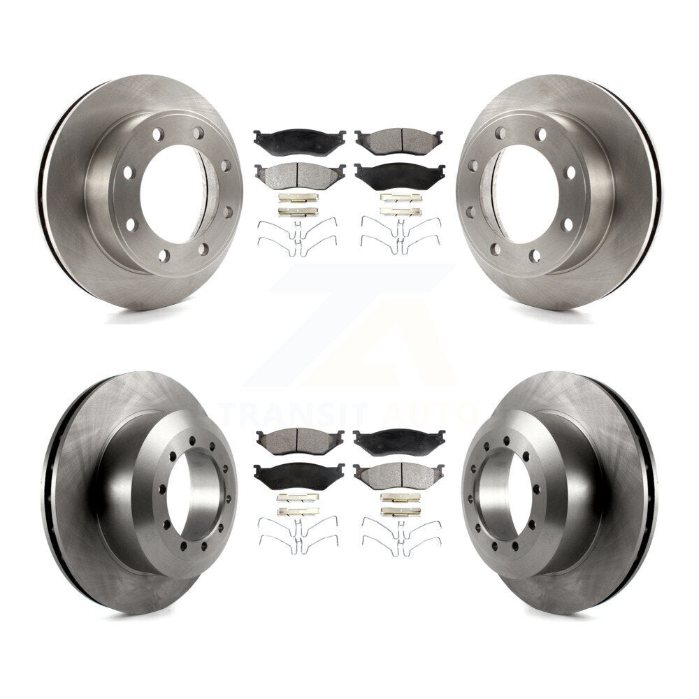 Kit de rotor de frein avant et arrière et plaquettes semi-métalliques pour Ford F-450 Super Duty F-55