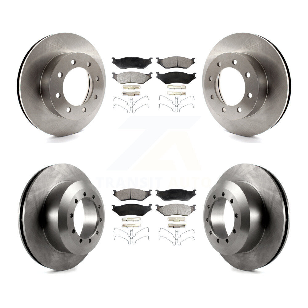 Kit de rotor de frein avant et arrière et plaquettes semi-métalliques pour Ford E-550 Super Duty F-45