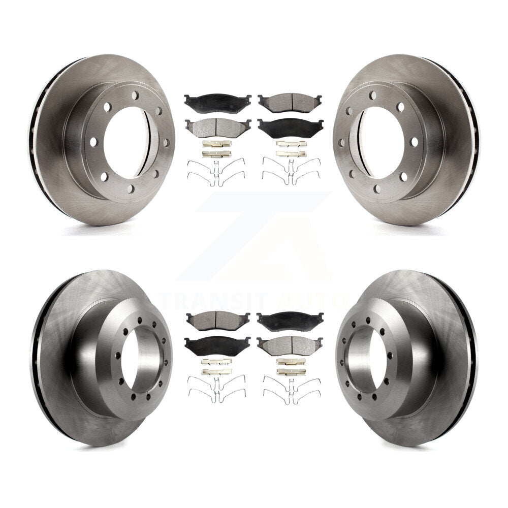 Kit de rotor de frein avant et arrière et plaquettes semi-métalliques pour Ford F-450 Super Duty F-55