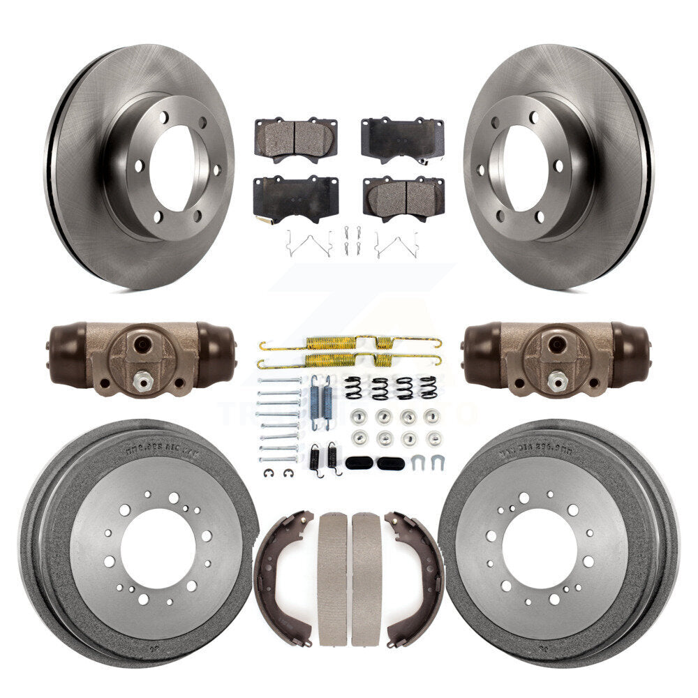Rotor de frein à disque avant et arrière, Kit de plaquettes et de tambour semi-métalliques (9 pièces) pour Toyota Tundr