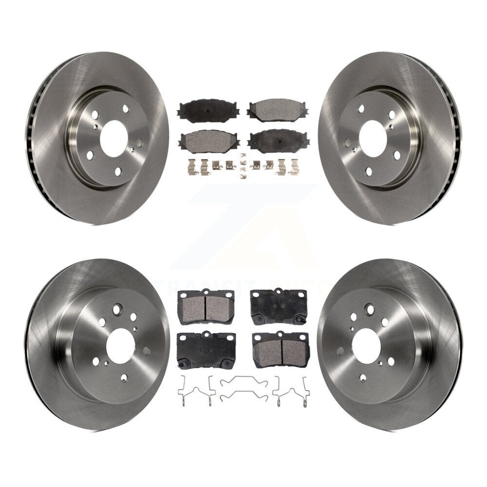 Rotors de frein à disque avant et arrière et Kit de plaquettes semi-métalliques pour Lexus IS250 2010 – 2013