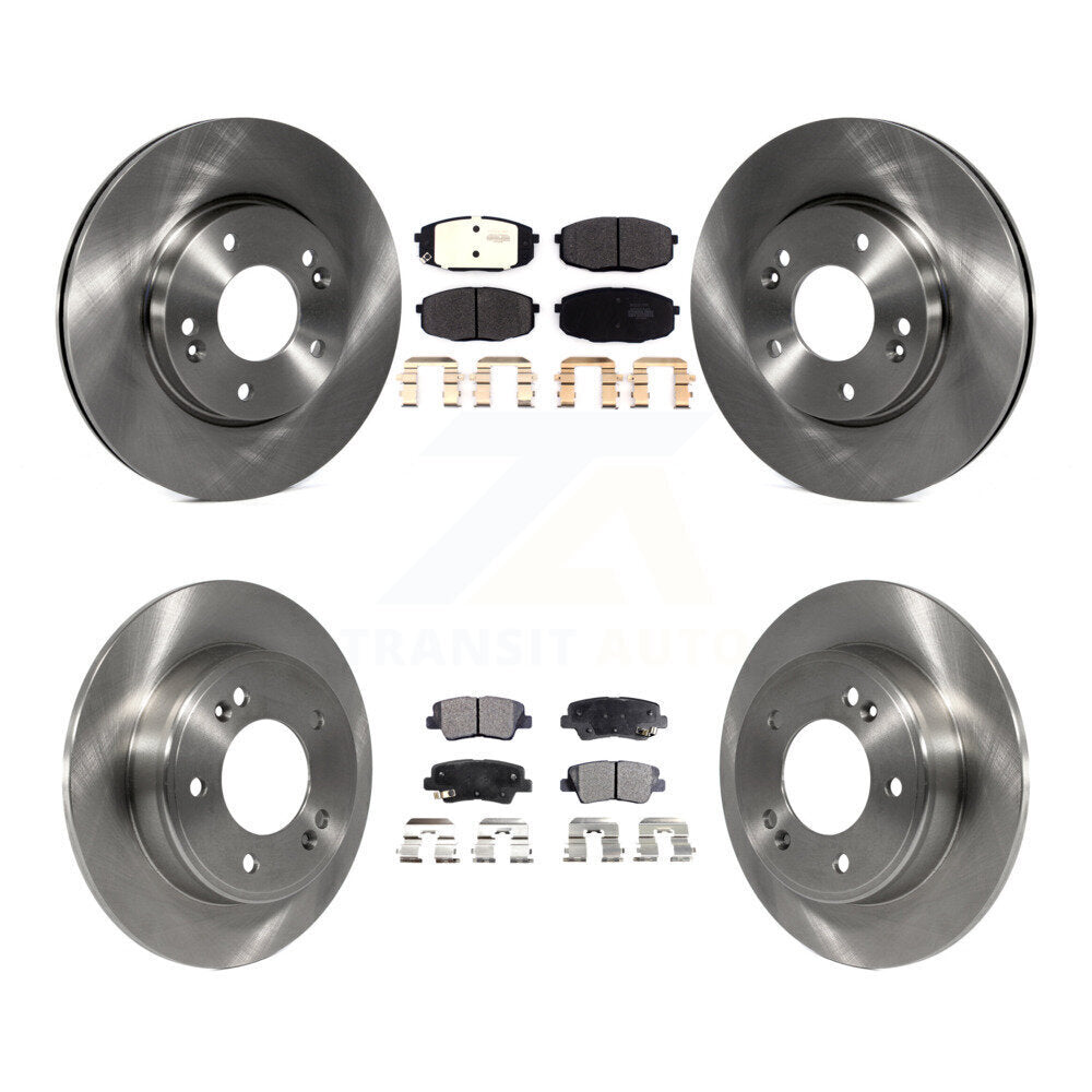 Kit de rotors de frein à disque avant et arrière et plaquettes semi-métalliques pour Kia Soul 2014-2016