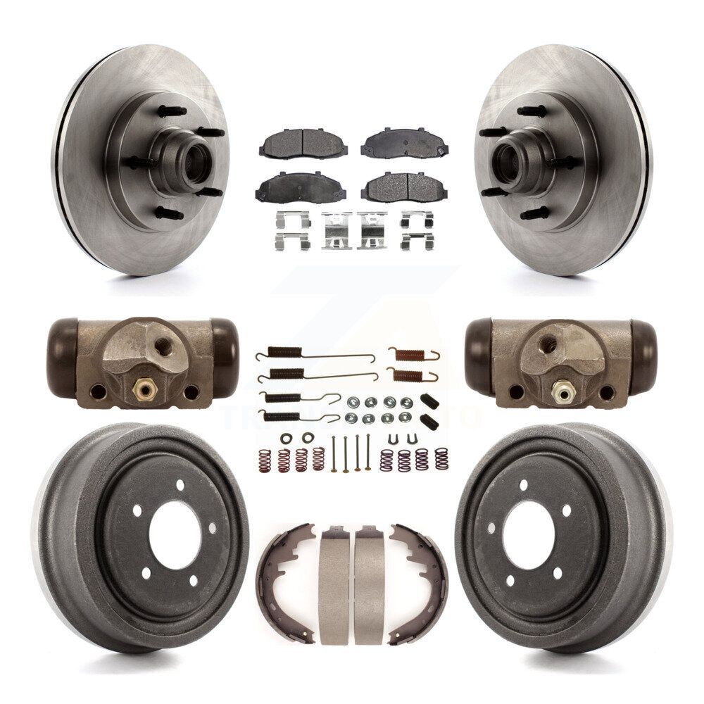 Rotors de frein à disque avant et arrière, plaquettes semi-métalliques et Kit de tambour (9 pièces) pour Ford F-15