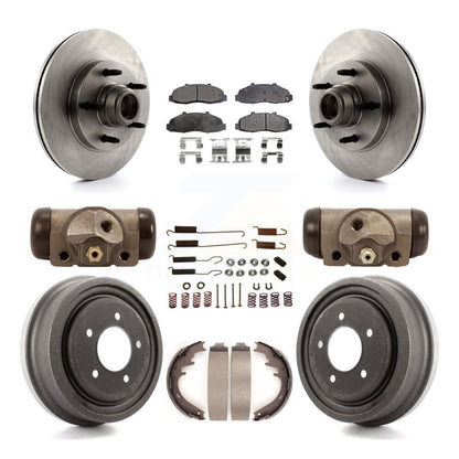 Rotors de frein à disque avant et arrière, plaquettes semi-métalliques et Kit de tambour (9 pièces) pour Ford F-15