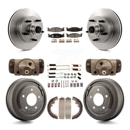 Kit de tambour à plaquettes semi-métalliques pour Rotor de frein avant et arrière (9 pièces) pour Ford E-150 Econolin
