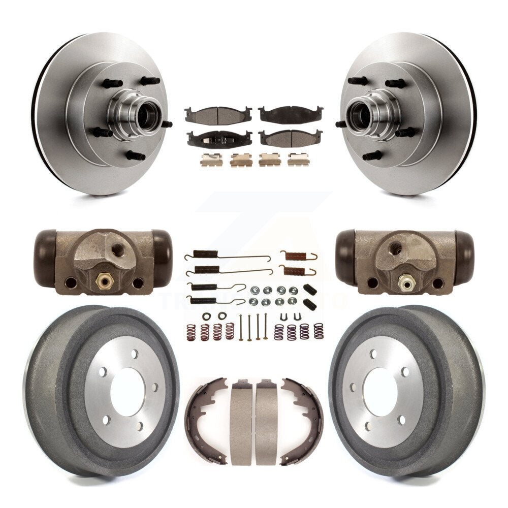 Kit de tambour à plaquettes semi-métalliques pour Rotor de frein avant et arrière (9 pièces) pour Ford E-150 Econolin