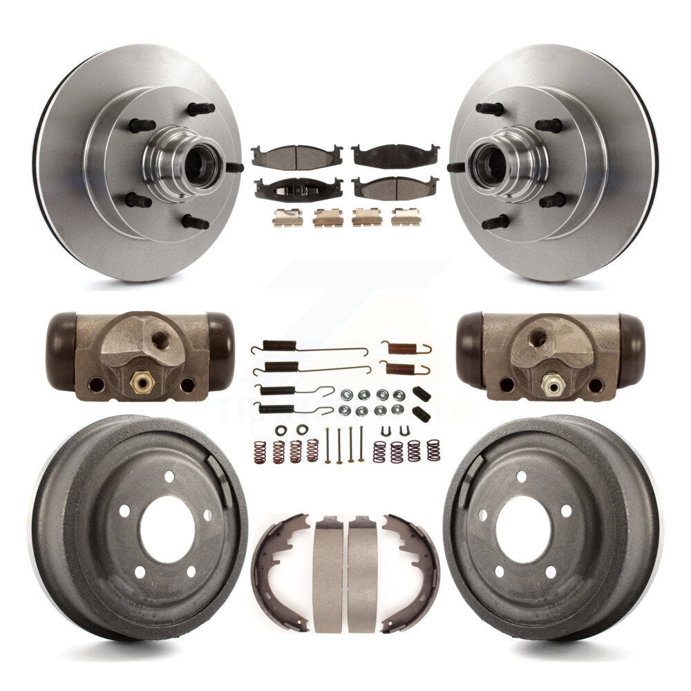 Kit de tambour à plaquettes semi-métalliques pour Rotor de frein avant et arrière (9 pièces) pour Ford E-150 Econolin