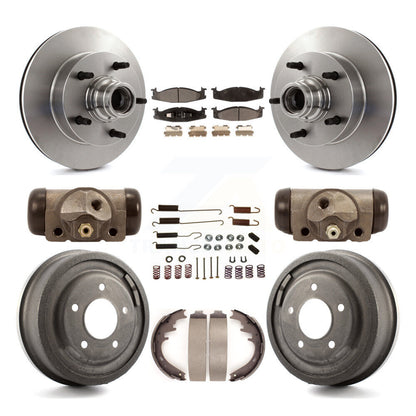 Kit de tambour à plaquettes semi-métalliques pour Rotor de frein avant et arrière (9 pièces) pour Ford E-150 Econolin