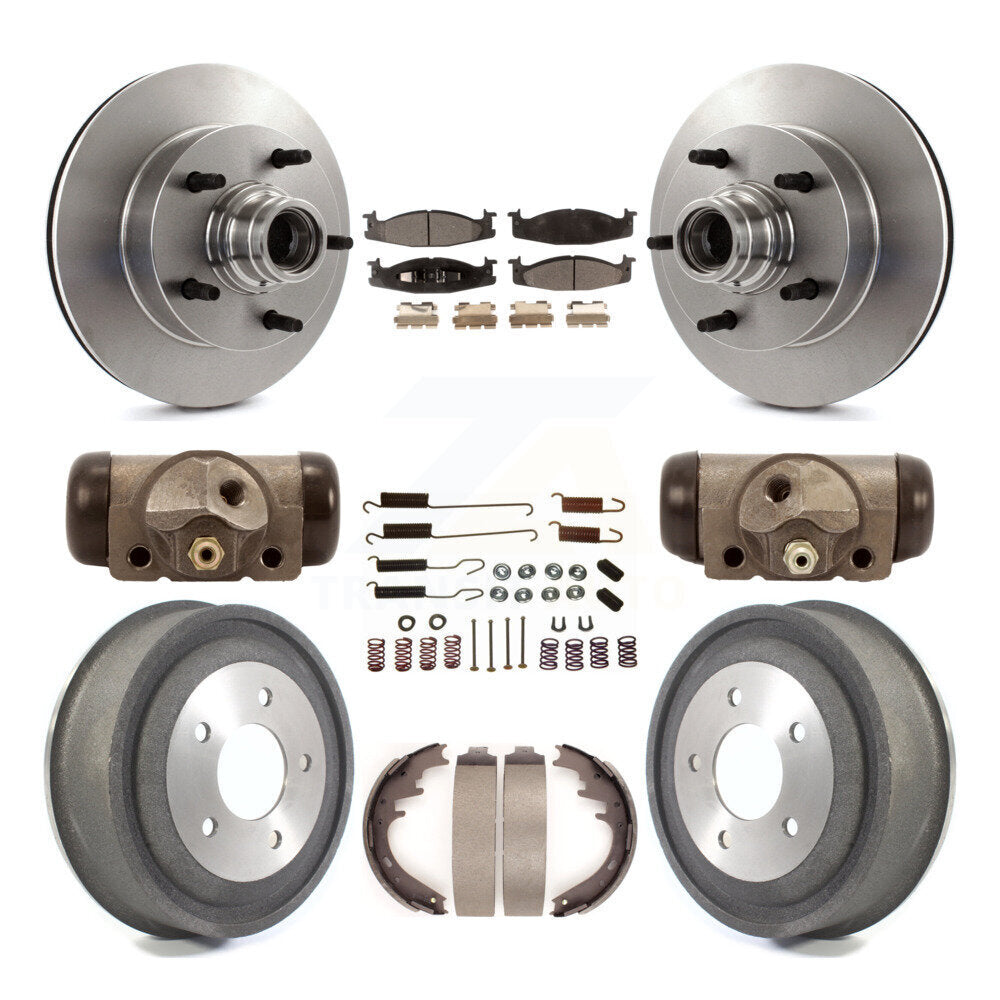 Kit de tambour à plaquettes semi-métalliques pour Rotor de frein avant et arrière (9 pièces) pour Ford E-150 Econolin