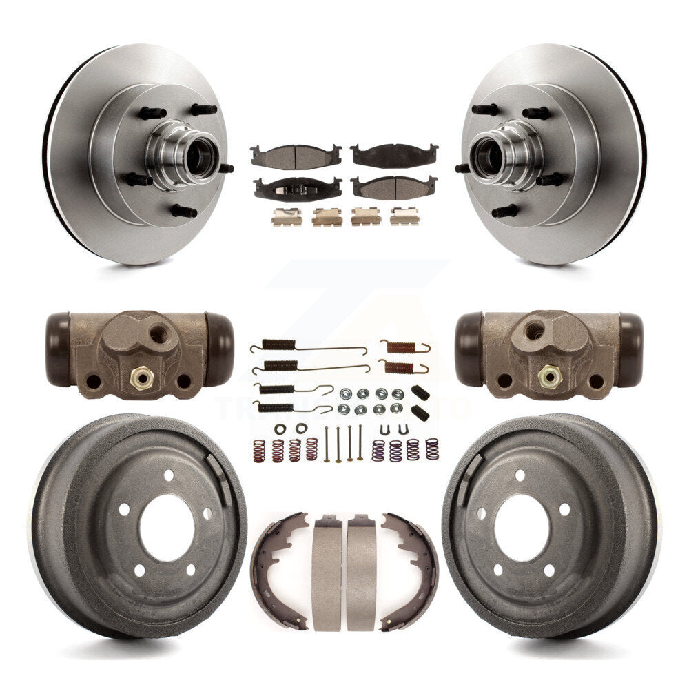 Kit de tambour à plaquettes semi-métalliques pour Rotor de frein avant et arrière (9 pièces) pour Ford E-150 Econolin