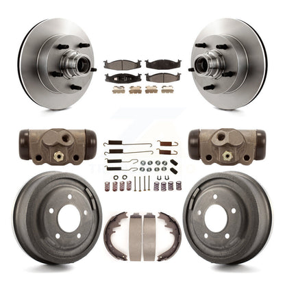 Kit de tambour à plaquettes semi-métalliques pour Rotor de frein avant et arrière (9 pièces) pour Ford E-150 Econolin