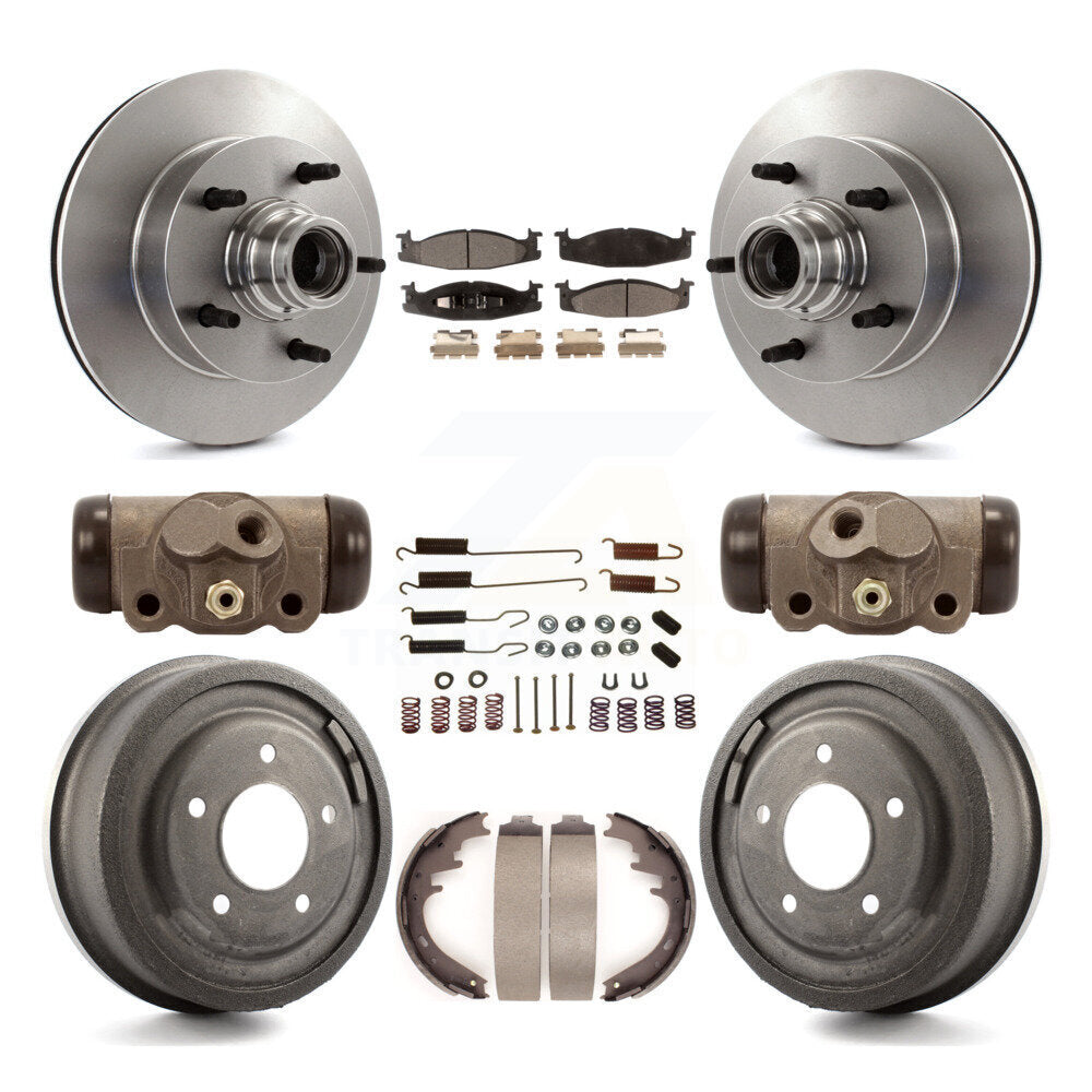 Kit de tambour à plaquettes semi-métalliques pour Rotor de frein avant et arrière (9 pièces) pour Ford E-150 Econolin