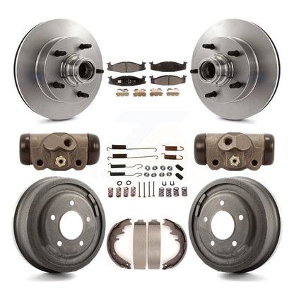 Kit de tambour à plaquettes semi-métalliques pour Rotor de frein avant et arrière (9 pièces) pour Ford E-150 Econolin