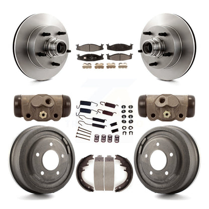 Kit de tambour à plaquettes semi-métalliques pour Rotor de frein avant et arrière (9 pièces) pour Ford E-150 Econolin