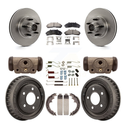 Rotor de frein à disque avant et arrière, plaquettes semi-métalliques et Kit de tambour (9 pièces) pour la gamme Ford