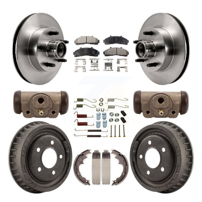 Rotor de frein à disque avant et arrière, plaquettes semi-métalliques et Kit de tambour (9 pièces) pour la gamme Ford