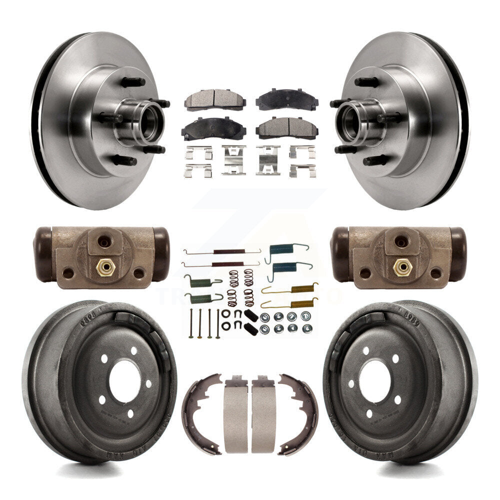Rotors de frein avant et arrière, Kit de plaquettes et tambour semi-métalliques (9 pièces) pour Ford Ranger Mazd