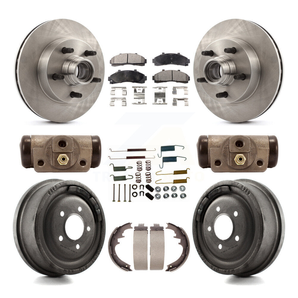 Rotor de frein à disque avant et arrière, Kit de plaquettes et de tambour semi-métalliques (9 pièces) pour Mazda B400