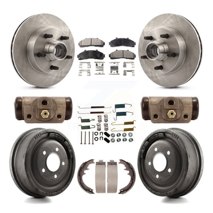 Rotor de frein à disque avant et arrière, Kit de plaquettes et de tambour semi-métalliques (9 pièces) pour Mazda B400