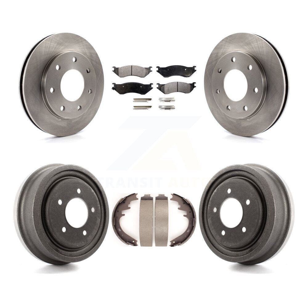 Rotor de frein à disque avant et arrière, Kit de plaquettes et de tambour semi-métalliques pour Ford F-150 4W 1999