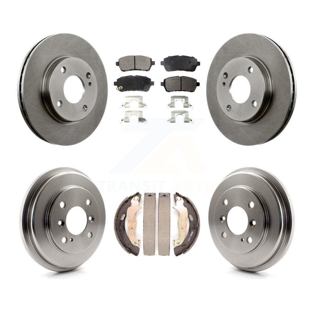 Rotors de frein à disque avant et arrière, plaquettes semi-métalliques et Kit de tambour pour Ford Fiesta