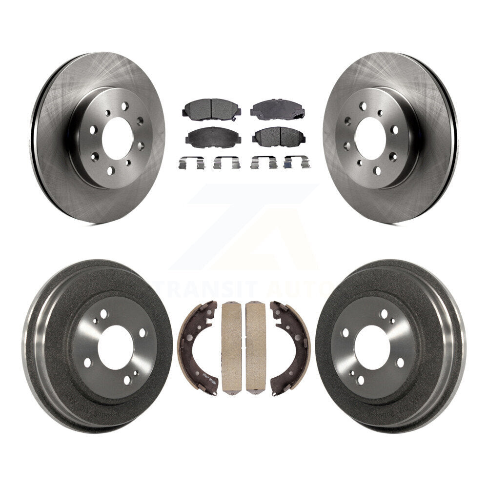 Rotors de frein à disque avant et arrière, plaquettes semi-métalliques et Kit de tambour pour Honda Civic
