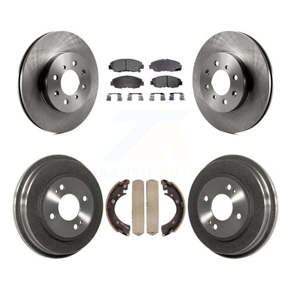 Rotors de frein à disque avant et arrière, plaquettes semi-métalliques et Kit de tambour pour Honda Civic