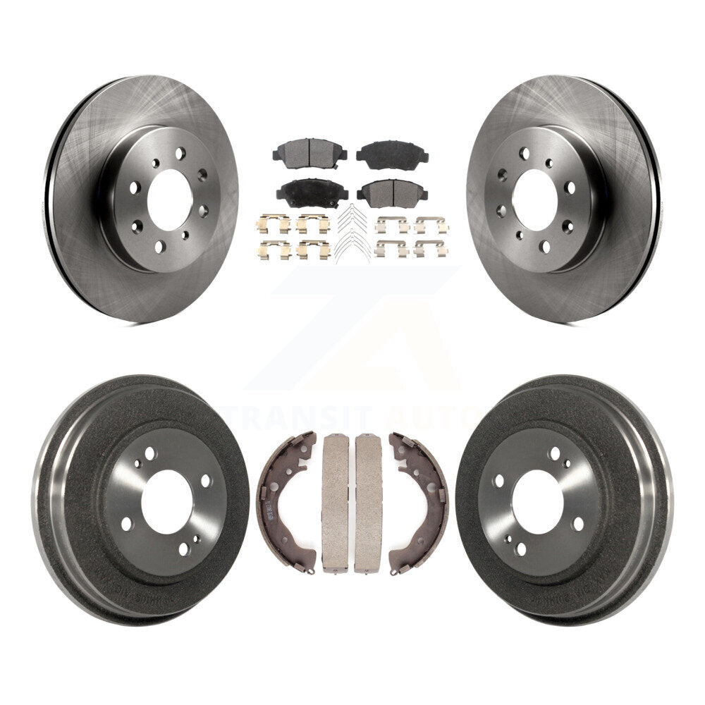 Rotors de frein à disque avant et arrière, plaquettes semi-métalliques et Kit de tambour pour Honda Fit