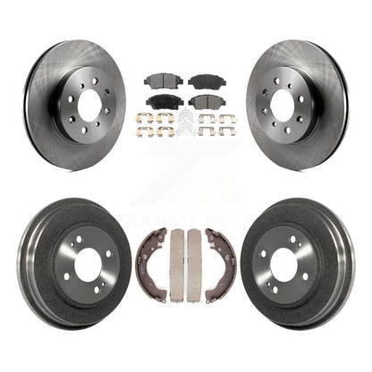 Rotors de frein à disque avant et arrière, plaquettes semi-métalliques et Kit de tambour pour Honda Fit